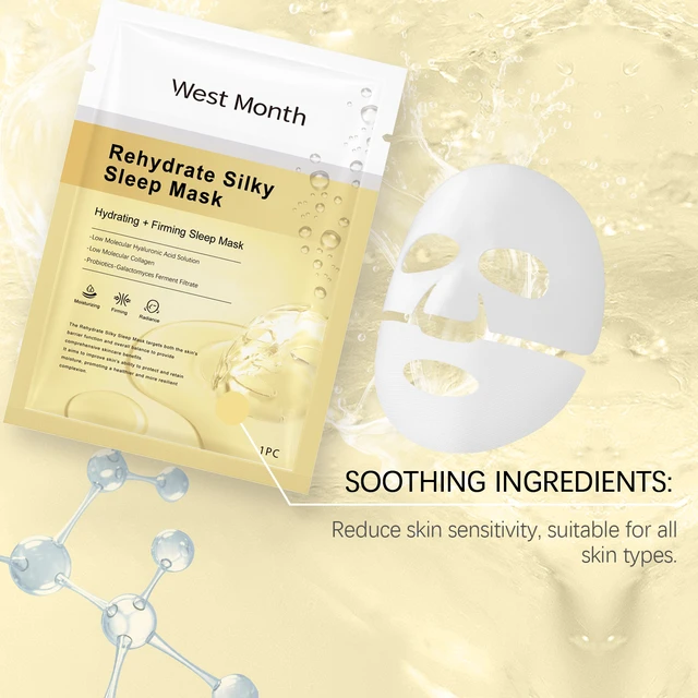 Alt view image 4 of 6 - Moisturizing & Soothing Skin Care, West Month Collagen Hydrating Face Mask (Bag) 3-in-1 Nourishing