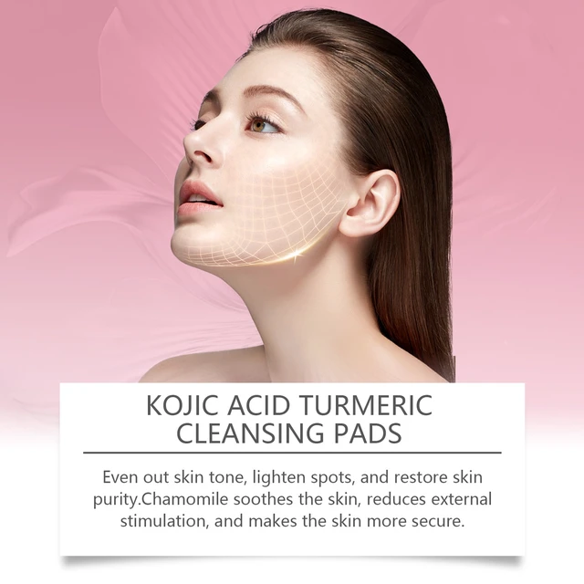 Alt view image 4 of 5 - Moisturizing & Skin Brightening, Kojic Acid Turmeric Cotton Pads for Gentle Deep Cleansing