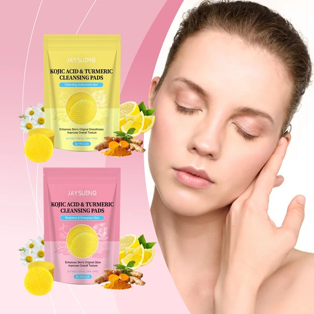 Alt view image 2 of 5 - Moisturizing & Skin Brightening, Kojic Acid Turmeric Cotton Pads for Gentle Deep Cleansing