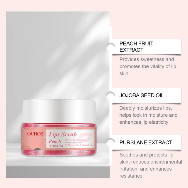 Alt view image 4 of 6 - Peach Lip Cream Gentle Hydrating Gloss for Dry Dead Skin Repair & Moisturizing Care