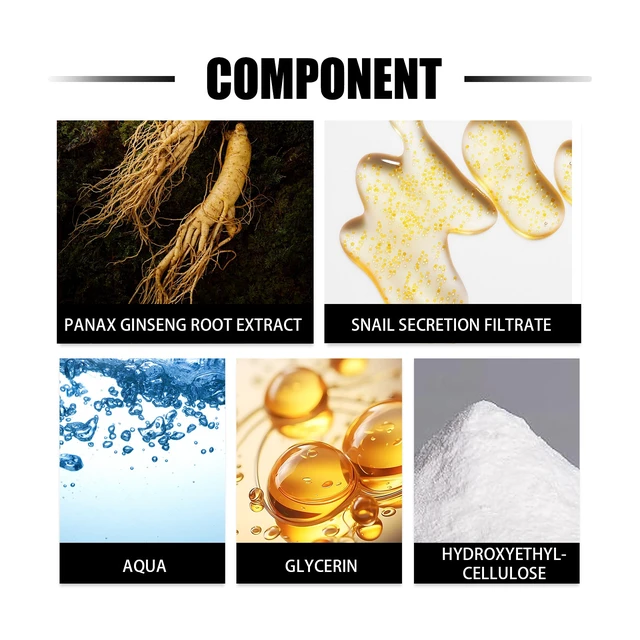 Alt view image 5 of 6 - Hydrated & Moisturized Skin Tone Enhancement, Ginseng Snail Serum for Radiant