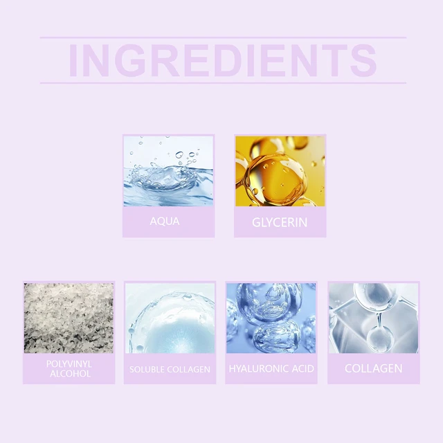 Alt view image 4 of 5 - Collagen Hydrating Tear Mask with Brush - Gentle Moisturizer for Smooth Facial Skin Care