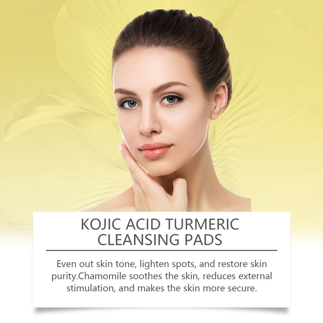 Alt view image 3 of 5 - Soothing & Deep Cleaning Pads, Kojic Acid Turmeric Cutin Care Cleansing Cotton Pads - Gentle Skin Exfoliation