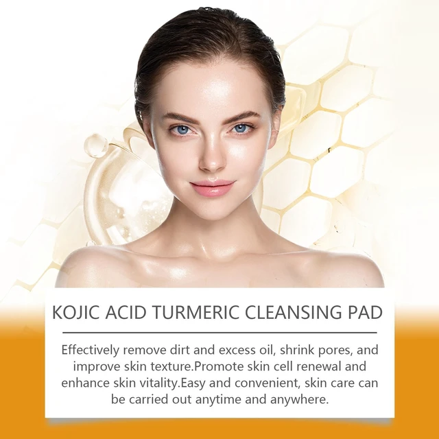 Alt view image 3 of 6 - Kojic Acid & Turmeric Facial Cleansing Pads - Gentle Exfoliating Cotton Sheets for Delicate Skin Care