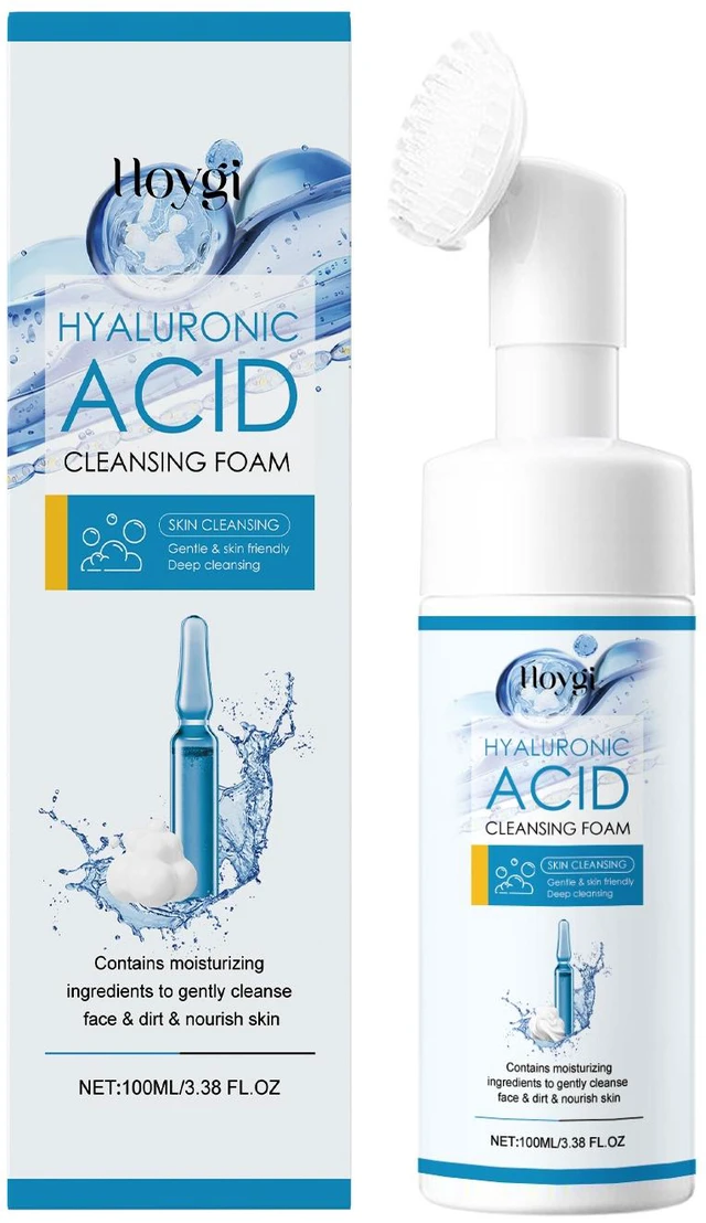 Main image of Moisturized & Hydrated Skin, Hyaluronic Acid Facial Cleanser - Gentle Foaming Wash for Soft
