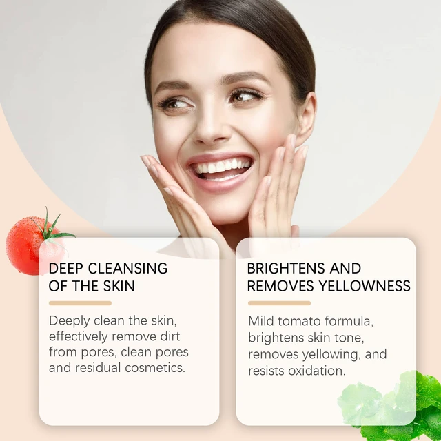 Alt view image 3 of 6 - Oil Control & Hydrating Skincare, Pore Refining, Tomato Facial Wash - Mild Deep Cleansing