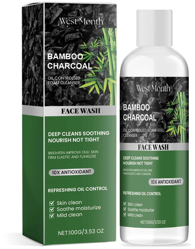 Main image of West Month Charcoal Face Wash Deep Cleansing Oil Control Hydrating Refreshing Facial Soap