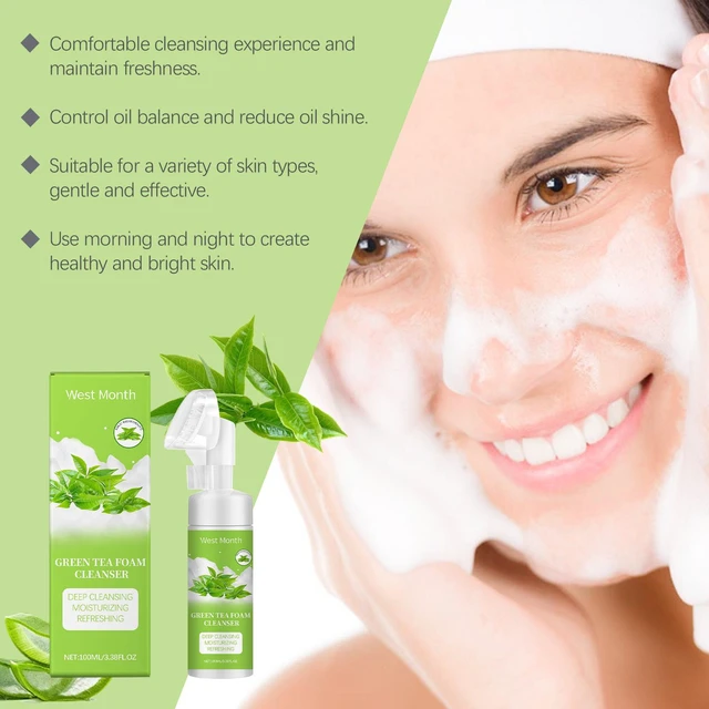 Alt view image 3 of 6 - Refreshing & Hydrating, Refines Pores, West Month Green Tea Foaming Face Wash - Gentle Deep Cleansing