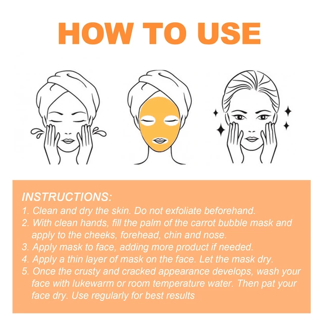 Alt view image 6 of 6 - Carrot Bubble Facial Mask Deep Cleansing Blackhead Removal Pore Tightening Skin Brightening