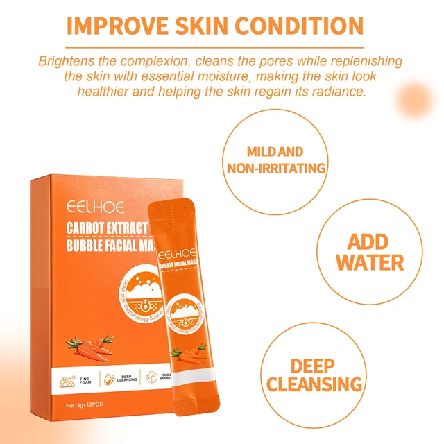 Alt view image 4 of 6 - Carrot Bubble Facial Mask Deep Cleansing Blackhead Removal Pore Tightening Skin Brightening