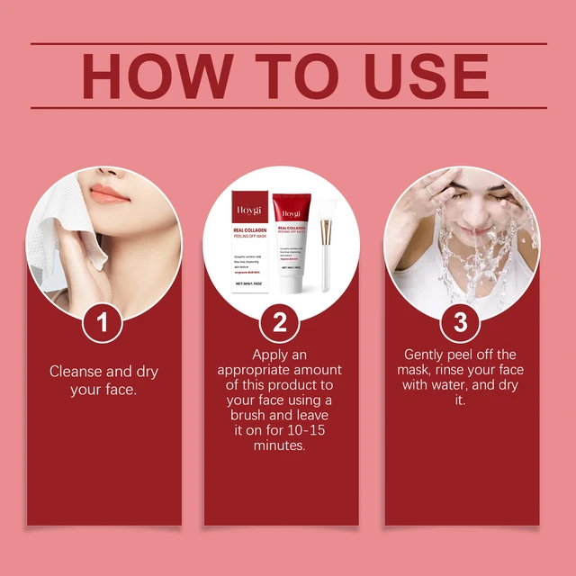 Alt view image 5 of 5 - Peeling Collagen Mask Deep Cleansing Hydrating Moisturizing Gentle Exfoliating Nourishing Facial Care