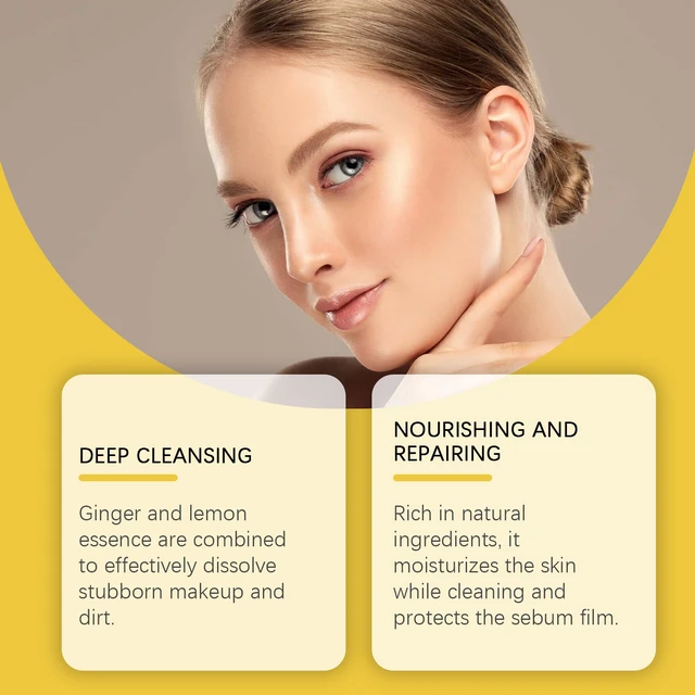 Alt view image 3 of 7 - Ginger Lemon Cleanser Gentle Facial Makeup Remover Skin Refreshing Non-Tight