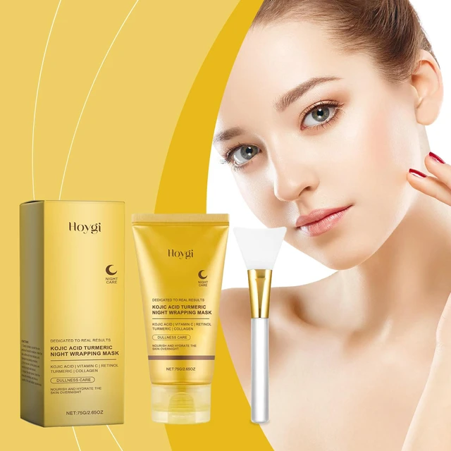 Main image of Hydrating & Smoothing Facial Skin Care, Turmeric Collagen Eye Mask with Scraper - Gentle Deep Cleansing