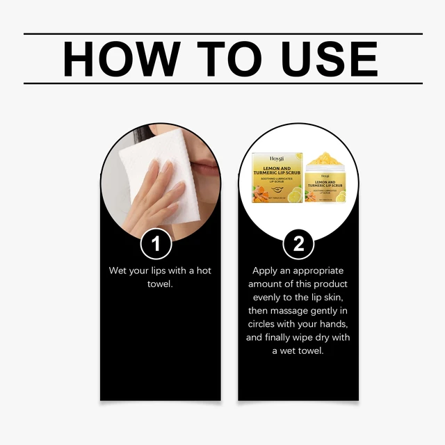 Alt view image 6 of 6 - Turmeric Lemon Lip Scrub - Hydrating Exfoliating Care Cream for Dry Lips
