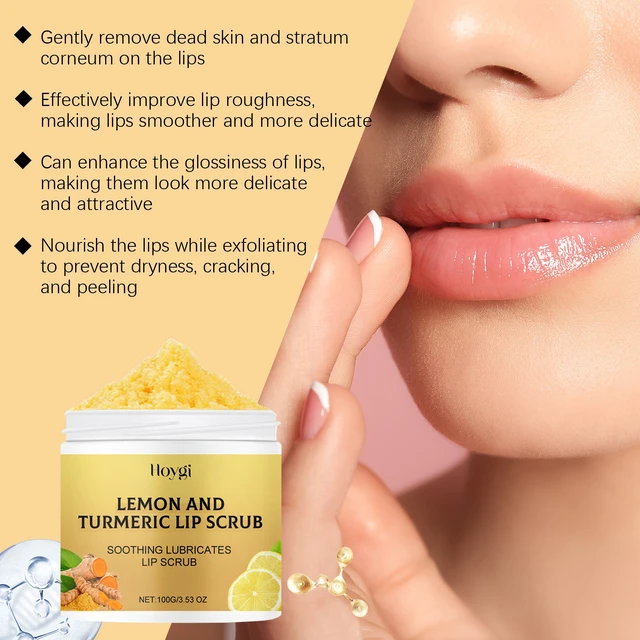 Alt view image 3 of 6 - Turmeric Lemon Lip Scrub - Hydrating Exfoliating Care Cream for Dry Lips