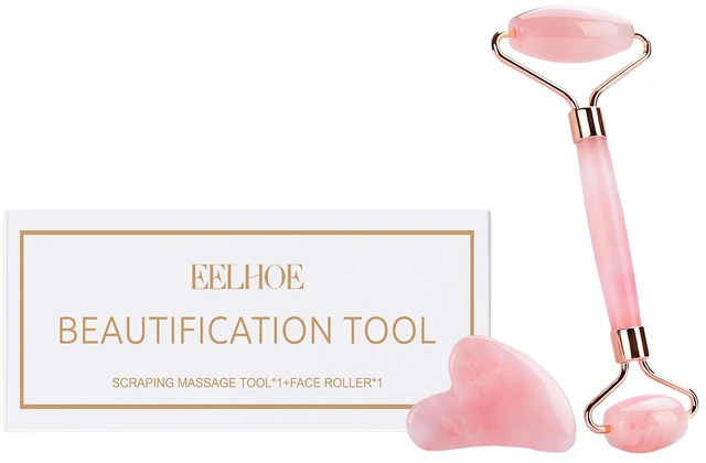 Main image of Soothing Facial Care Device for Skin Firming and Massage, Crystal Powder Roller Massager Set