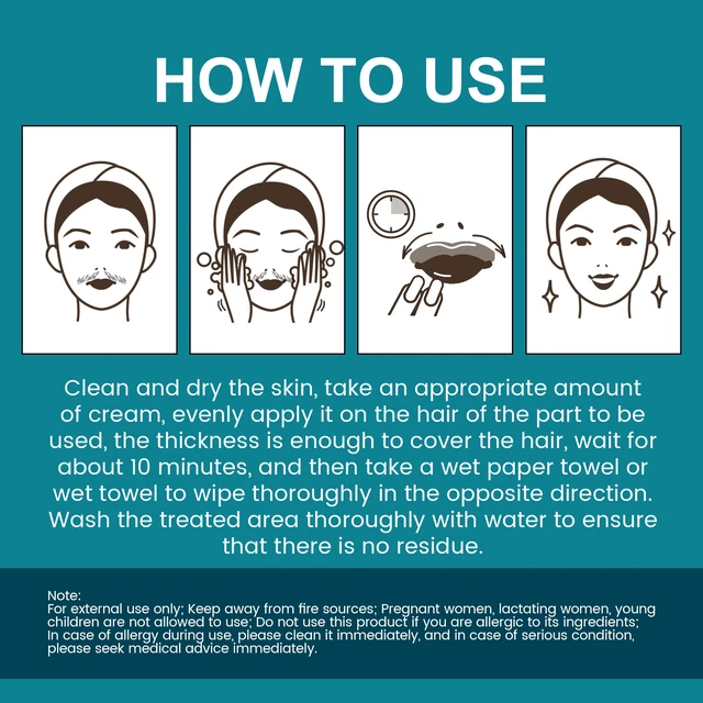 Alt view image 5 of 5 - Non-Irritating for Smooth Delicate Skin, Gentle Lip & Facial Hair Removal Cream