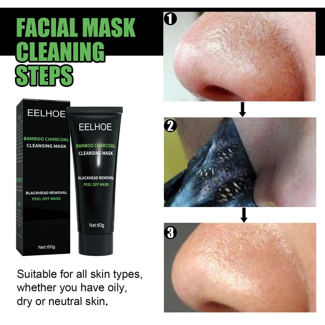 Alt view image 4 of 6 - Bamboo Charcoal Peel-Off Blackhead Mask Deep Cleansing Pore Refining Acne Care T-Zone Oil Control Facial Strip