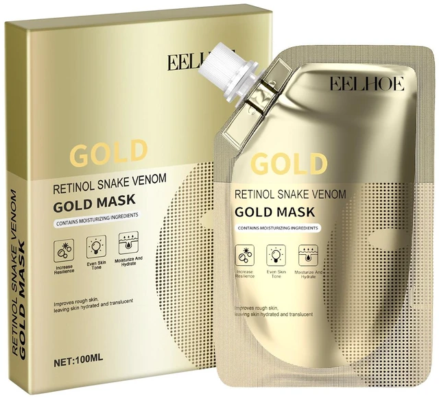 Main image of Brightening & Anti-Aging, Pore Minimizing, Firming, Gold Retinol Snake Venom Mask for Deep Cleansing