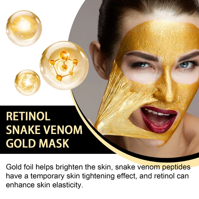 Alt view image 4 of 6 - Brightening & Anti-Aging, Pore Minimizing, Firming, Gold Retinol Snake Venom Mask for Deep Cleansing