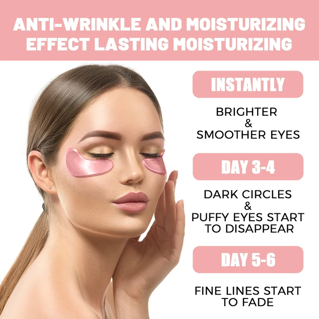 Alt view image 4 of 5 - Pink Rose Eye Patch Reduce Fine Lines Puffiness Dark Circles Hydrating Firming Skincare Eye Mask