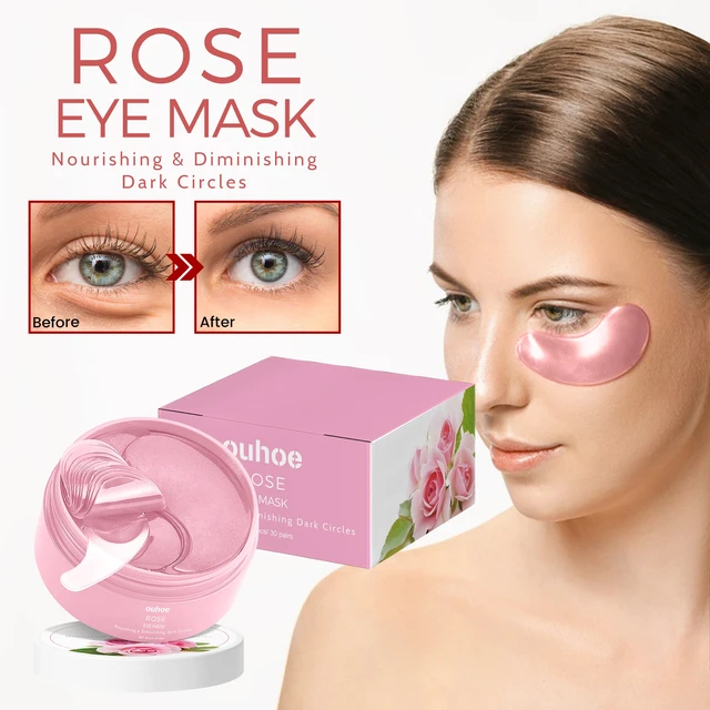 Alt view image 2 of 5 - Pink Rose Eye Patch Reduce Fine Lines Puffiness Dark Circles Hydrating Firming Skincare Eye Mask