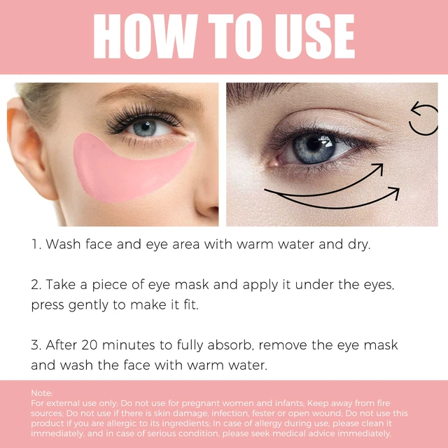 Alt view image 5 of 5 - Pink Rose Eye Patch Reduce Fine Lines Puffiness Dark Circles Hydrating Firming Skincare Eye Mask