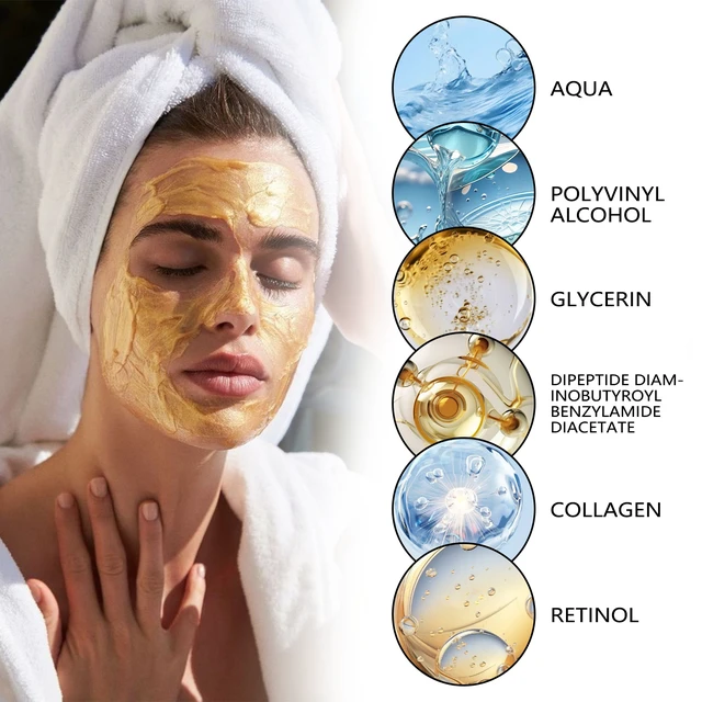 Alt view image 5 of 6 - Brightening & Anti-Aging, Pore Minimizing, Firming, Gold Retinol Snake Venom Mask for Deep Cleansing