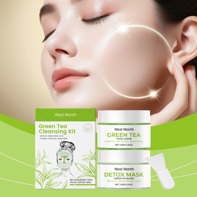 Alt view image 2 of 6 - Hydrating & Refreshing Skin Balance Kit, West Month Green Tea Facial Cleansing Set - Oil Control