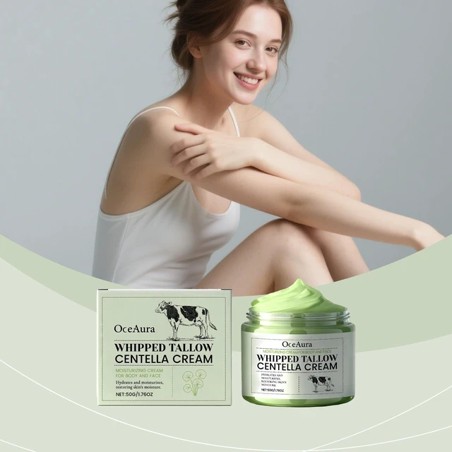 Main image of Non-Greasy Skin, Fresh, Soft, Radiant, Tallow & Centella Asiatica Hydrating Cream for Elastic