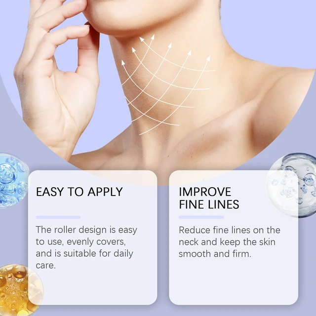 Alt view image 2 of 5 - Neck Firming Cream with Roller - Deep Moisturizing & Anti-Wrinkle Massage Treatment for Smooth Skin