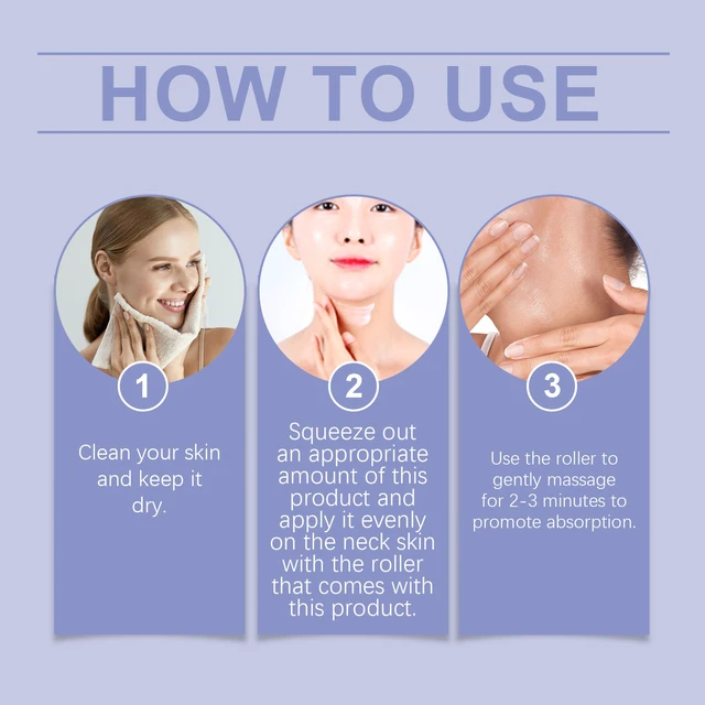 Alt view image 5 of 5 - Neck Firming Cream with Roller - Deep Moisturizing & Anti-Wrinkle Massage Treatment for Smooth Skin