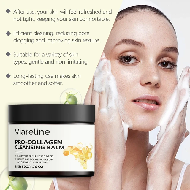 Alt view image 2 of 5 - Gentle Collagen Cleansing Balm - Refreshing Emulsifying Makeup Remover for Moisturizing & Brightening Skin