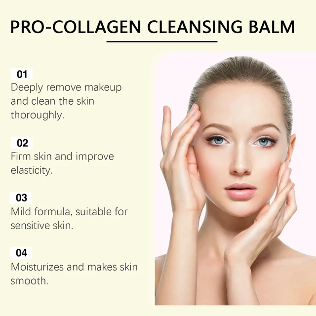Alt view image 3 of 5 - Gentle Collagen Cleansing Balm - Refreshing Emulsifying Makeup Remover for Moisturizing & Brightening Skin