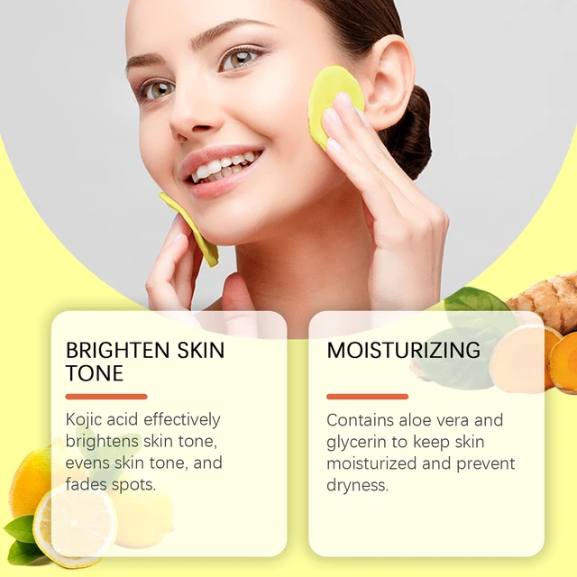 Alt view image 3 of 7 - Unclog Pores & Fade Acne Marks, Turmeric Kojic Acid Facial Cleansing Pads - Gentle Deep Clean