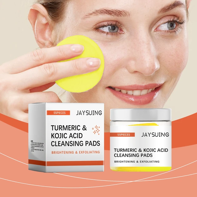 Alt view image 2 of 7 - Unclog Pores & Fade Acne Marks, Turmeric Kojic Acid Facial Cleansing Pads - Gentle Deep Clean