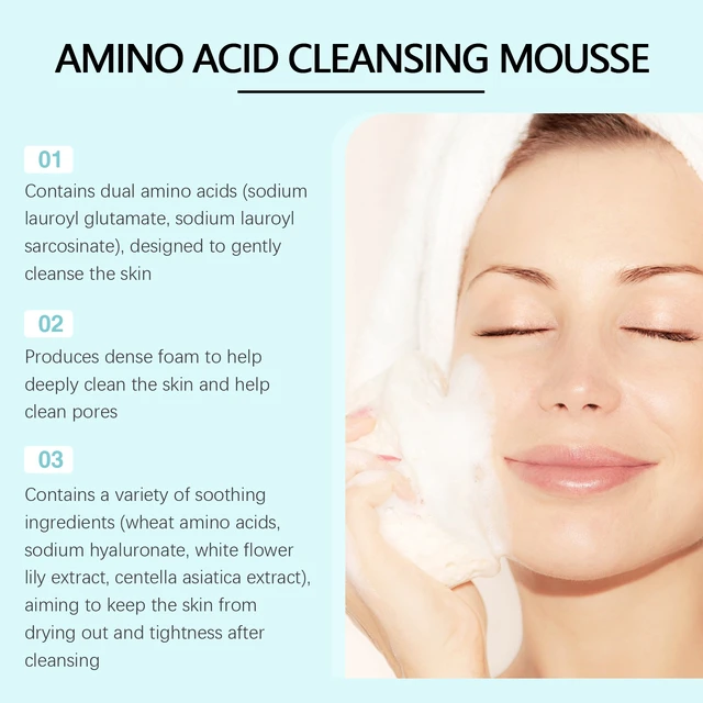 Alt view image 3 of 6 - JAYSUING Gentle Amino Acid Facial Cleansing Foam Hydrating Skin Repair Wash