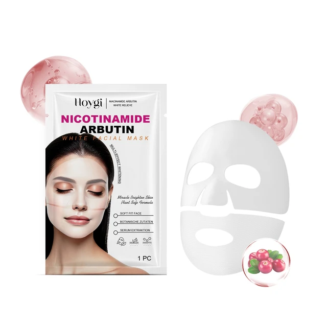 Alt view image 7 of 7 - Niacinamide & Arbutin Hydrating Facial Sheet Mask for Skin Moisturizing and Tightening Essence Care