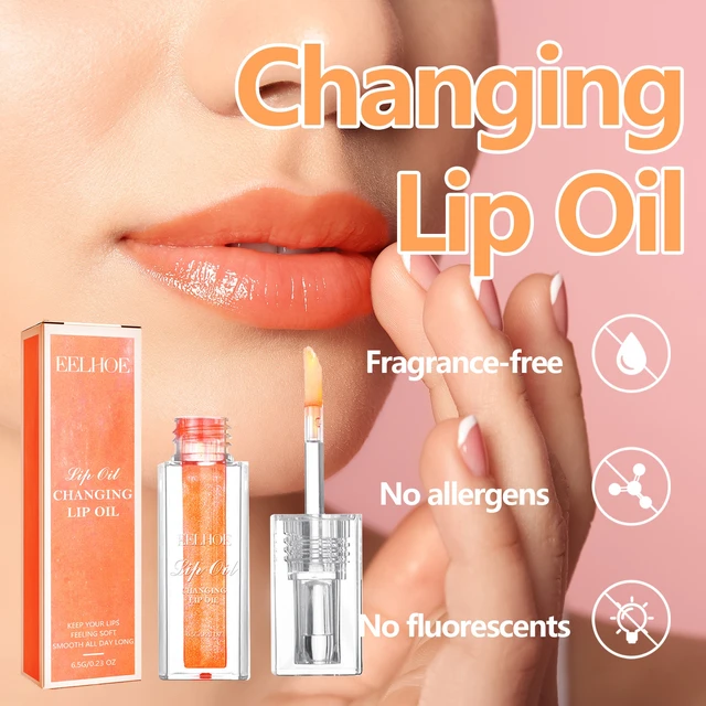 Alt view image 3 of 6 - Delicate & Shiny Lips, Full, Color-Changing Lip Oil: Gently Exfoliates Dead Skin for Plump