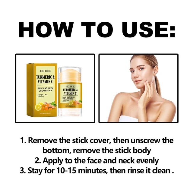 Alt view image 6 of 6 - Turmeric Neck & Face Firming Stick - Moisturizing Anti-Wrinkle Care for Smooth Skin