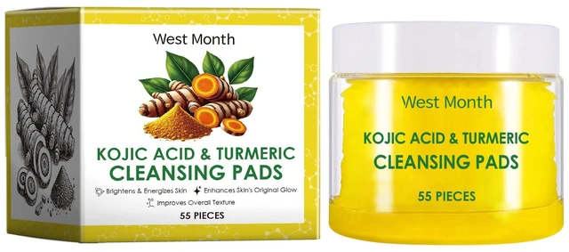 Main image of West Month Turmeric Facial Cleansing Pads Gentle Hydrating Moisturizing Skin Care Wipes