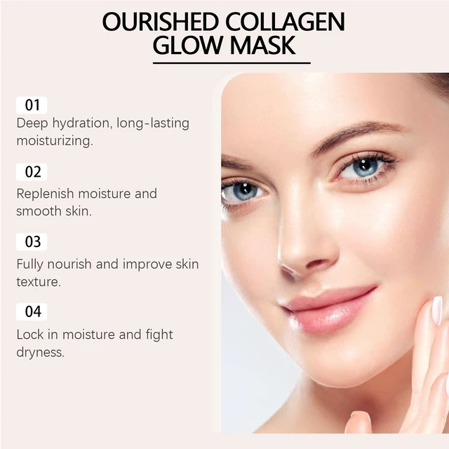 Alt view image 2 of 5 - Collagen Hydrating Face Mask Gentle Nourishment for Improved Skin Texture Facial Care