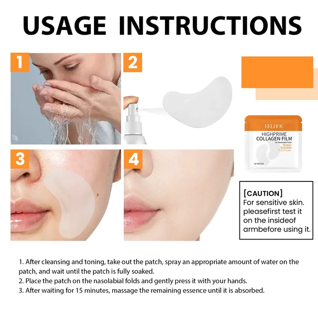 Alt view image 6 of 6 - Tightening and Fine Line Removal, Collagen Water-Soluble Wipe Patch for Skin Hydration