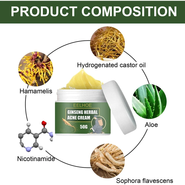 Alt view image 4 of 5 - Herbal Acne Care Cream Moisturizing Hydrating Cleanser Water-Oil Balance Fade Acne Marks