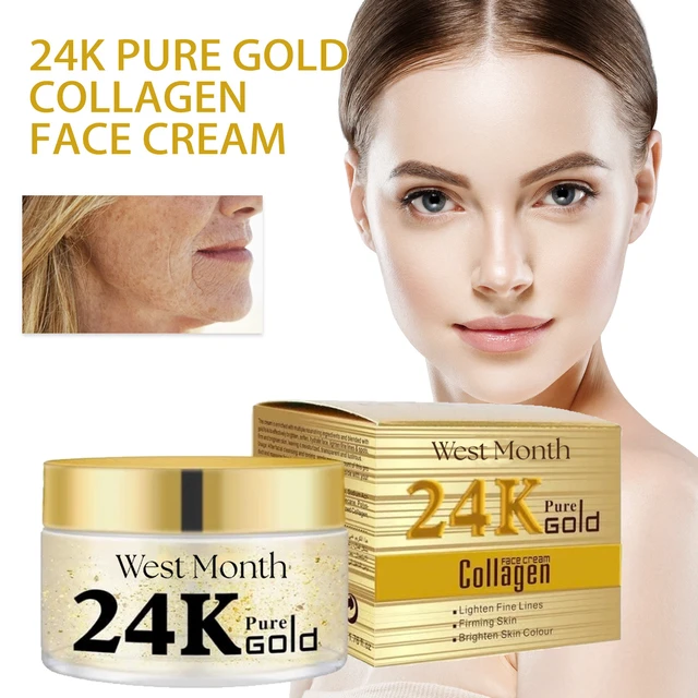 Alt view image 2 of 7 - Anti-Aging Firming & Brightening Cream for Wrinkle Reduction, West Month 24k Gold Collagen Face Moisturizer