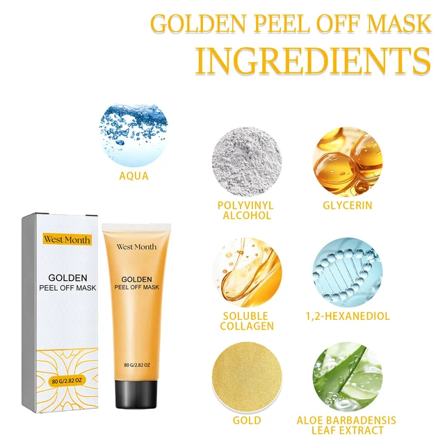 Alt view image 5 of 7 - Anti-Wrinkle & Skin Rejuvenation, Brightening, Repair, Exfoliation, West Month Gold Tear Mask for Deep Cleansing