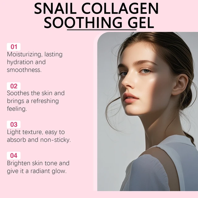 Alt view image 4 of 6 - Snail Collagen Hydrating Gel Facial Essence Skincare Moisturizer