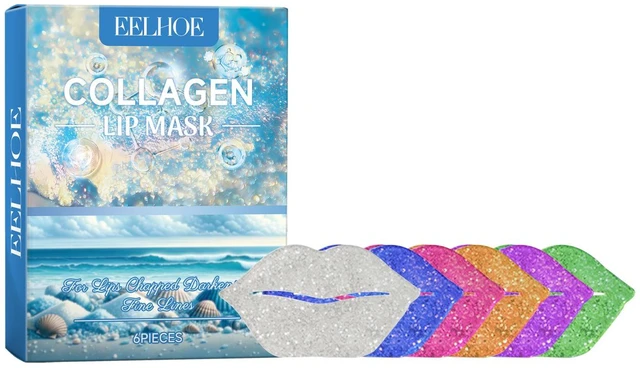 Main image of Hydrating & Patterned Design, Exfoliates Dead Skin, Collagen Lip Mask for Dry Cracked Lips