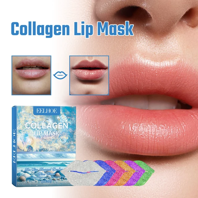 Alt view image 2 of 6 - Hydrating & Patterned Design, Exfoliates Dead Skin, Collagen Lip Mask for Dry Cracked Lips