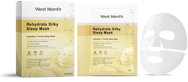 Main image of Soothing & Moisturizing Skin Care, West Month Collagen Hydrating Face Mask Box - 3-in-1 Nourishing